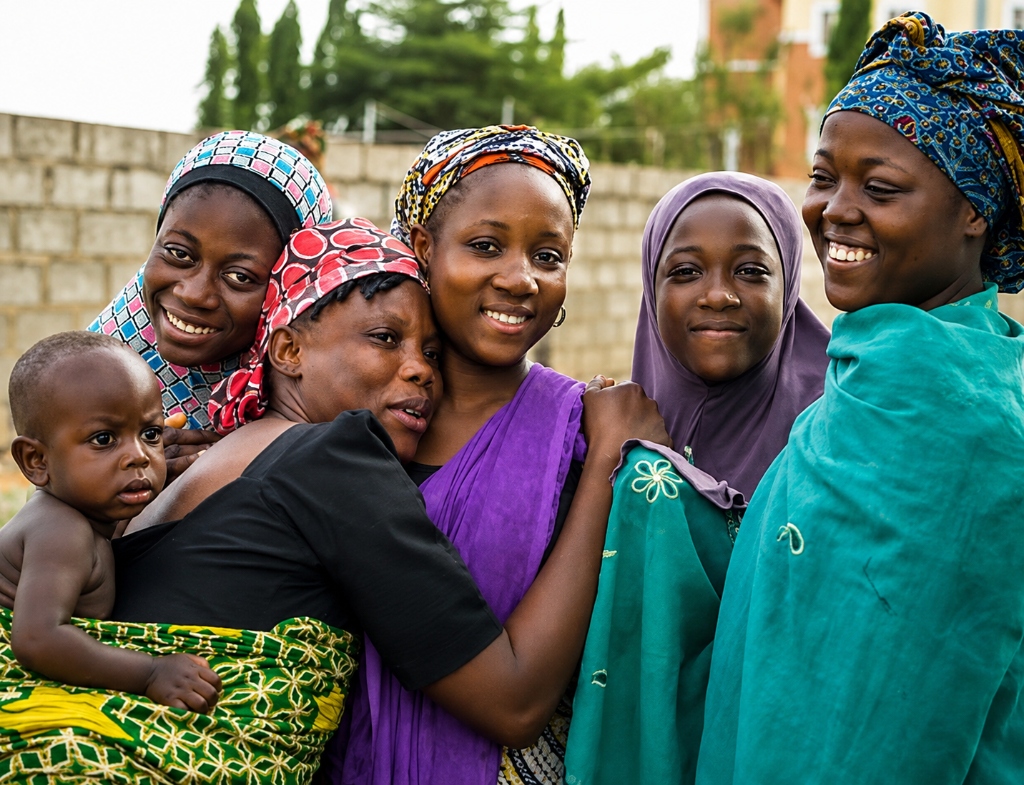 Nigerian mothers smiling with baby